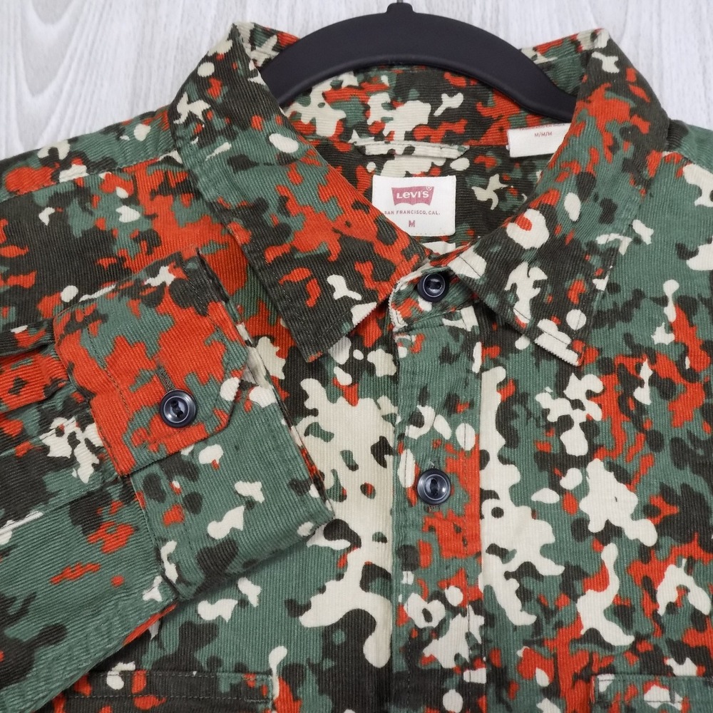 Levi's Sample Garment Jackson Worker Shirt Men M Dotted Camo Corduroy 19573-0146